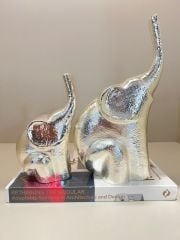 İkili Döküm Fil Dekor /Gümüş