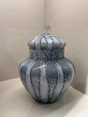 Desenli Gri Cam Küp No:1