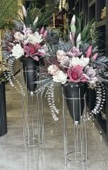 Yapay Çiçekli Büyük Mermi Vazo (sadece büyük boy) No:56