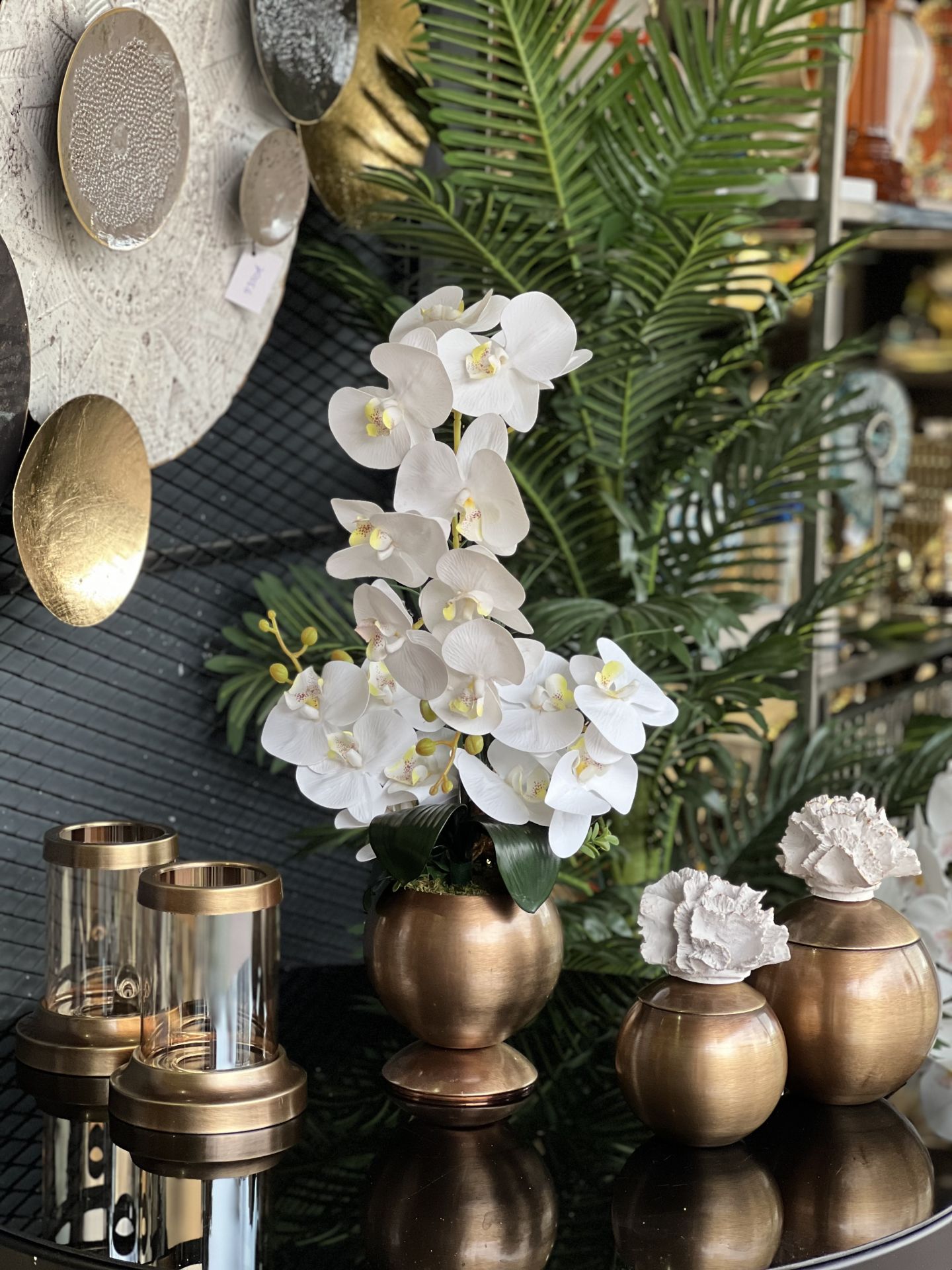 5 parça orkideli set antik