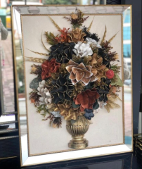 Lateks Çiçekli & Aynalı Gold Tablo No:20