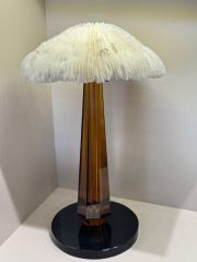 Kristal Kaideli Doğal Mercan Dekor Amber