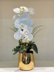 Metal Vazolu Tek Dal Orkide No:6