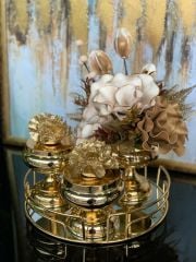 Kampanyalı Tepsili Set - Gold
