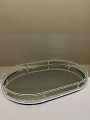 Gümüş  Aynalı Oval Tepsi