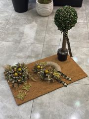 Kapı Önü Paspas Set 3 Parça Gold No:2