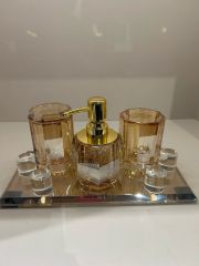 Kristal Banyo Seti - Gold Renkli