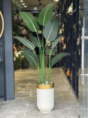 Modern Metal Saksılı Yapay Starliçe Bitkisi No:1