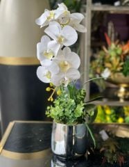 Metal Vazolu Tek Dal Orkide No:5