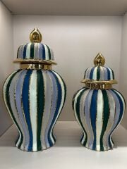 İthal Renkli Çizgili İkili Küp Set No:2