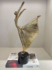 Mermer Kaideli İkili Balerin Dekor Gold