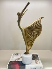 Mermer Kaideli İkili Balerin Dekor Antik