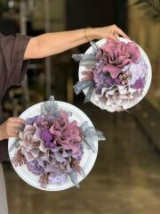 Yapay Çiçekli Ahşap Duvar Süsü No:54