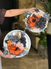 Yapay Çiçekli Ahşap Duvar Süsü No:56