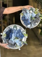 Yapay Çiçekli Ahşap Duvar Süsü No:58