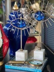 Pirinç Mermer Dekor Göz Dekor Mavi