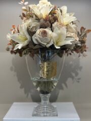 Güllü Lüks Ayaklı Büyük Boy Vazo