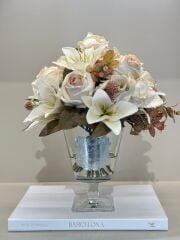 Güllü Ayaklı Lüx Vazo Orta Boy