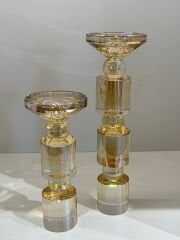 İkili Kristal Silindir Şamdan Bal