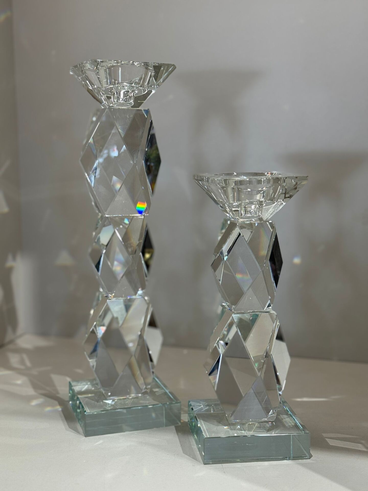 İkili Kristal Prizma Şamdan Şeffaf