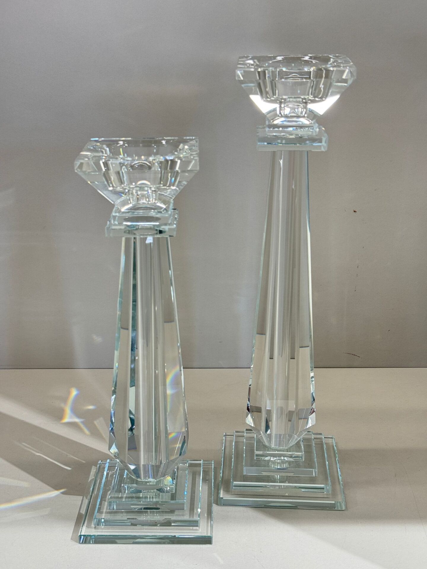 İkili Kristal Şamdan Şeffaf