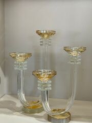 İki Kollu Kristal Şamdan ikili set Bal