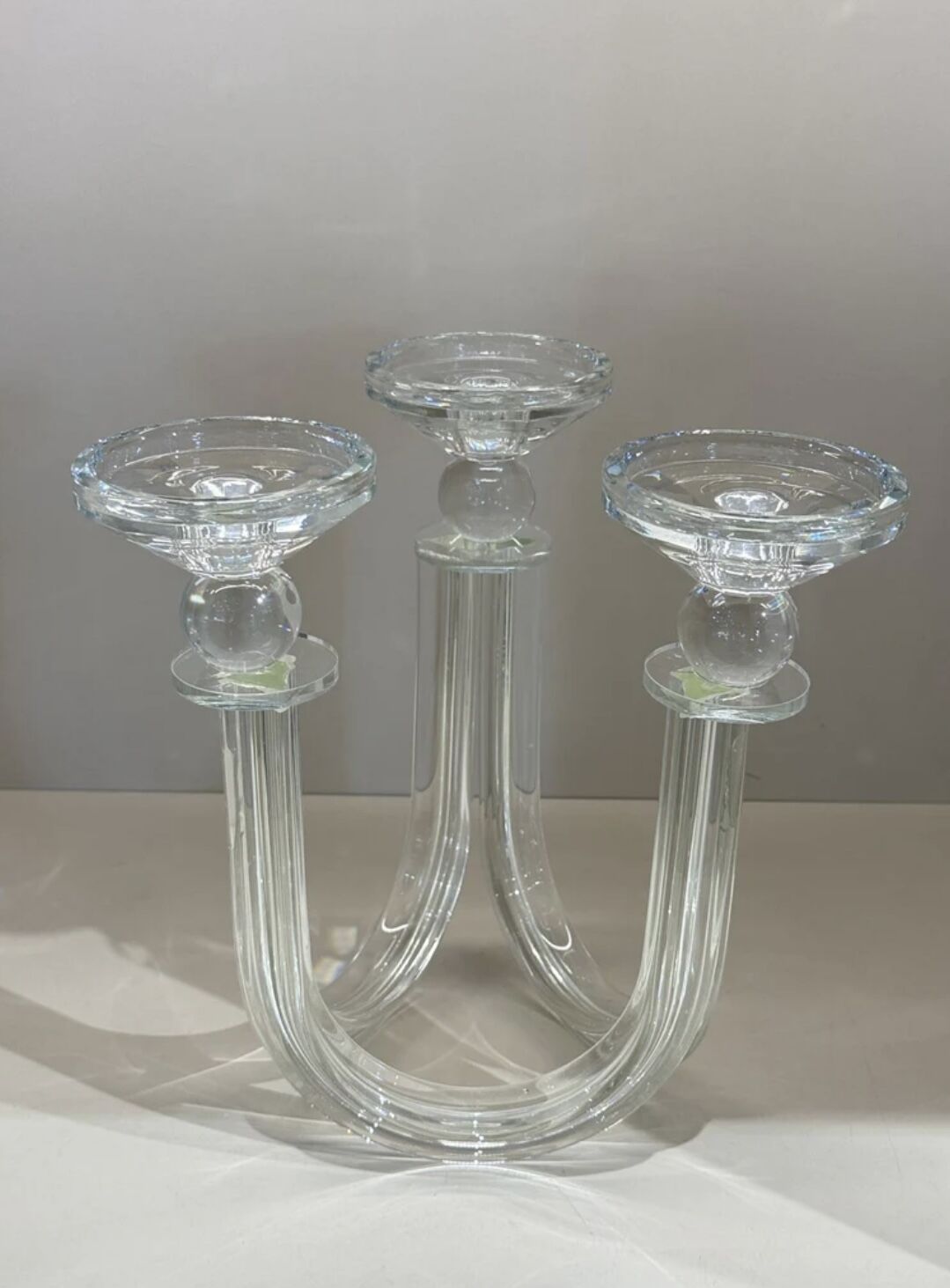 Kristal Üç Kollu Şamdan Şeffaf