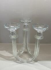 Kristal Üç Kollu Şamdan Şeffaf