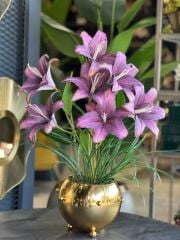 Yapay Mor Lilyumlu Gold Zımba Vazo