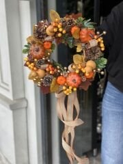 Kabak Detaylı Tam Tur Yılbaşı Çelengi