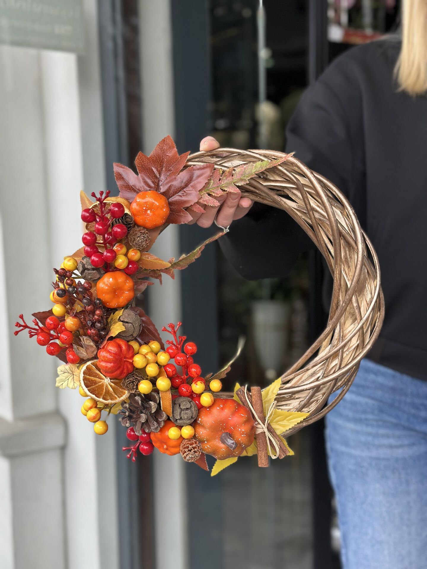 Kabak Detaylı Yarım Tur Yılbaşı Çelengi