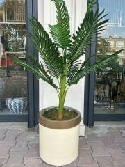 Yapay Arekalı Krem Gold Saksı