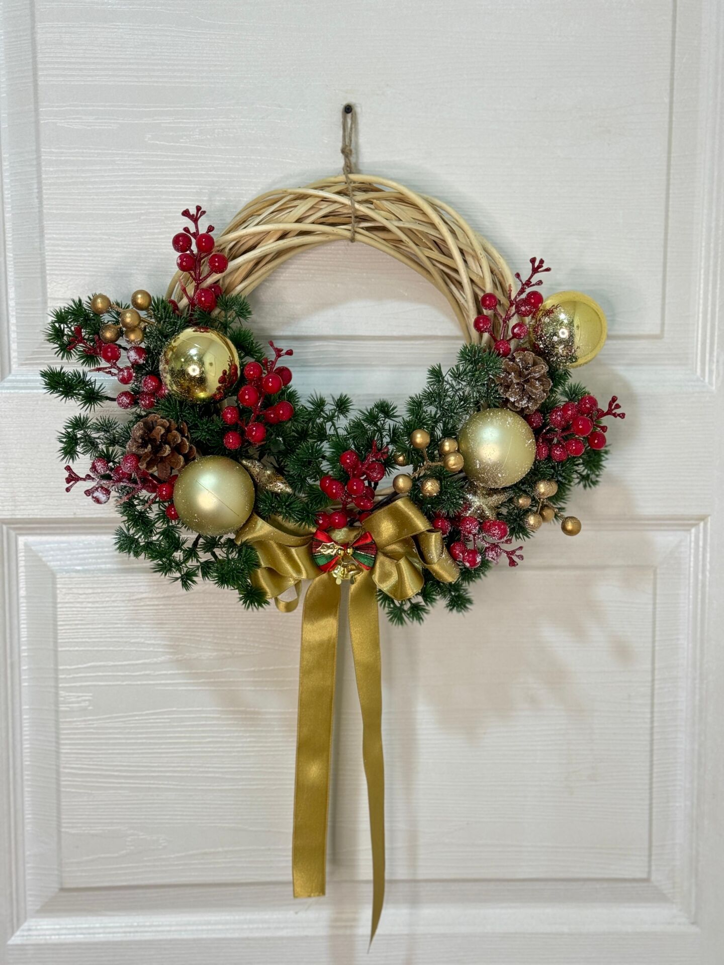 Gold Kırmızı Yılbaşı Çelengi