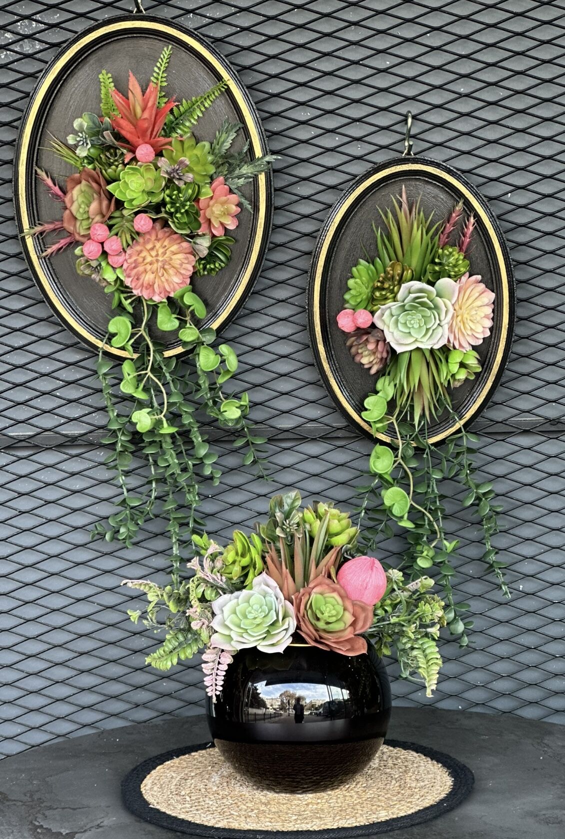 Yapay Skulentli Tablo ve Cam Vazo Set